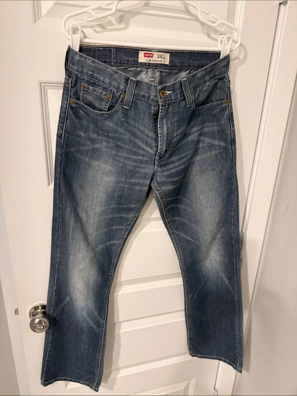 Levi's Slim Straight Men's Jeans Blue Denim 514 30 30 cotton faded 30w 30l